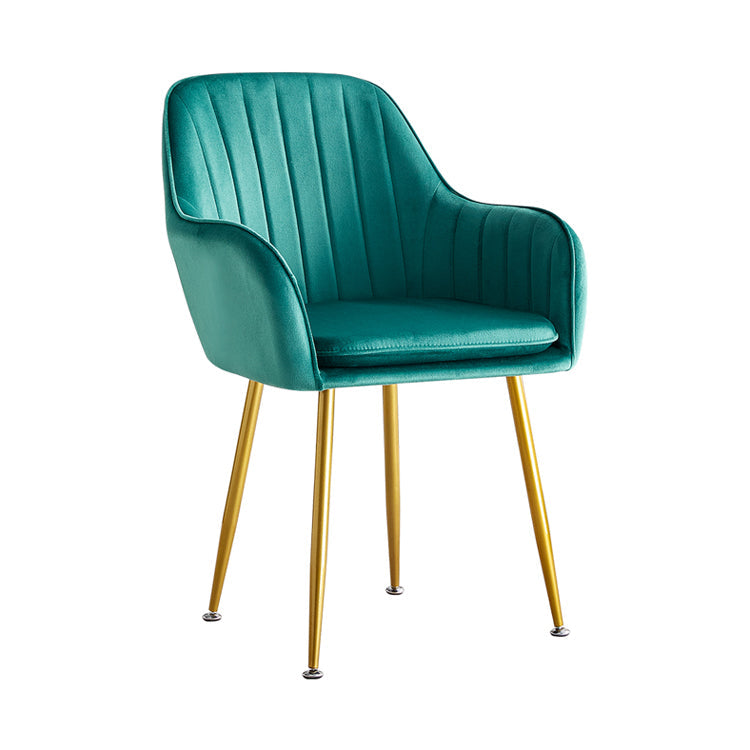 Scandinavian Dining Arm Chair Solid Back Side Chair with Metal Legs for Home Use Clearhalo ' kitchen&dining_furn' 'Dining Chairs' 'Dining Tables & Seating' 'dining_chair' 'furn' 'furn_dining_chair' 'Furniture' 'furniture_dining_chair' 'Kitchen & Dining Furniture' 'kitchen' 3575382