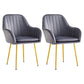 Scandinavian Dining Arm Chair Solid Back Side Chair with Metal Legs for Home Use Dark Gray 2 Piece Set Brass Gold Clearhalo ' kitchen&dining_furn' 'Dining Chairs' 'Dining Tables & Seating' 'dining_chair' 'furn' 'furn_dining_chair' 'Furniture' 'furniture_dining_chair' 'Kitchen & Dining Furniture' 'kitchen' 3575394
