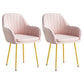 Scandinavian Dining Arm Chair Solid Back Side Chair with Metal Legs for Home Use Pink 2 Piece Set Brass Gold Clearhalo ' kitchen&dining_furn' 'Dining Chairs' 'Dining Tables & Seating' 'dining_chair' 'furn' 'furn_dining_chair' 'Furniture' 'furniture_dining_chair' 'Kitchen & Dining Furniture' 'kitchen' 3575402