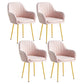 Scandinavian Dining Arm Chair Solid Back Side Chair with Metal Legs for Home Use Pink 4 Piece Set Brass Gold Clearhalo ' kitchen&dining_furn' 'Dining Chairs' 'Dining Tables & Seating' 'dining_chair' 'furn' 'furn_dining_chair' 'Furniture' 'furniture_dining_chair' 'Kitchen & Dining Furniture' 'kitchen' 3575403