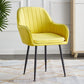 Scandinavian Dining Arm Chair Solid Back Side Chair with Metal Legs for Home Use Yellow 1 Piece Black Clearhalo ' kitchen&dining_furn' 'Dining Chairs' 'Dining Tables & Seating' 'dining_chair' 'furn' 'furn_dining_chair' 'Furniture' 'furniture_dining_chair' 'Kitchen & Dining Furniture' 'kitchen' 3575404