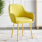 Scandinavian Dining Arm Chair Solid Back Side Chair with Metal Legs for Home Use Yellow 1 Piece Brass Gold Clearhalo ' kitchen&dining_furn' 'Dining Chairs' 'Dining Tables & Seating' 'dining_chair' 'furn' 'furn_dining_chair' 'Furniture' 'furniture_dining_chair' 'Kitchen & Dining Furniture' 'kitchen' 3575407