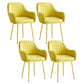 Scandinavian Dining Arm Chair Solid Back Side Chair with Metal Legs for Home Use Yellow 4 Piece Set Brass Gold Clearhalo ' kitchen&dining_furn' 'Dining Chairs' 'Dining Tables & Seating' 'dining_chair' 'furn' 'furn_dining_chair' 'Furniture' 'furniture_dining_chair' 'Kitchen & Dining Furniture' 'kitchen' 3575409