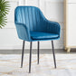 Scandinavian Dining Arm Chair Solid Back Side Chair with Metal Legs for Home Use Blue 1 Piece Black Clearhalo ' kitchen&dining_furn' 'Dining Chairs' 'Dining Tables & Seating' 'dining_chair' 'furn' 'furn_dining_chair' 'Furniture' 'furniture_dining_chair' 'Kitchen & Dining Furniture' 'kitchen' 3575410