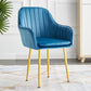 Scandinavian Dining Arm Chair Solid Back Side Chair with Metal Legs for Home Use Blue 1 Piece Brass Gold Clearhalo ' kitchen&dining_furn' 'Dining Chairs' 'Dining Tables & Seating' 'dining_chair' 'furn' 'furn_dining_chair' 'Furniture' 'furniture_dining_chair' 'Kitchen & Dining Furniture' 'kitchen' 3575413