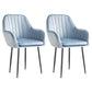 Scandinavian Dining Arm Chair Solid Back Side Chair with Metal Legs for Home Use Lake Blue 2 Piece Set Black Clearhalo ' kitchen&dining_furn' 'Dining Chairs' 'Dining Tables & Seating' 'dining_chair' 'furn' 'furn_dining_chair' 'Furniture' 'furniture_dining_chair' 'Kitchen & Dining Furniture' 'kitchen' 3575423