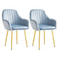 Scandinavian Dining Arm Chair Solid Back Side Chair with Metal Legs for Home Use Lake Blue 2 Piece Set Brass Gold Clearhalo ' kitchen&dining_furn' 'Dining Chairs' 'Dining Tables & Seating' 'dining_chair' 'furn' 'furn_dining_chair' 'Furniture' 'furniture_dining_chair' 'Kitchen & Dining Furniture' 'kitchen' 3575426