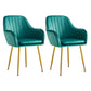 Scandinavian Dining Arm Chair Solid Back Side Chair with Metal Legs for Home Use Blackish Green 2 Piece Set Brass Gold Clearhalo ' kitchen&dining_furn' 'Dining Chairs' 'Dining Tables & Seating' 'dining_chair' 'furn' 'furn_dining_chair' 'Furniture' 'furniture_dining_chair' 'Kitchen & Dining Furniture' 'kitchen' 3575432