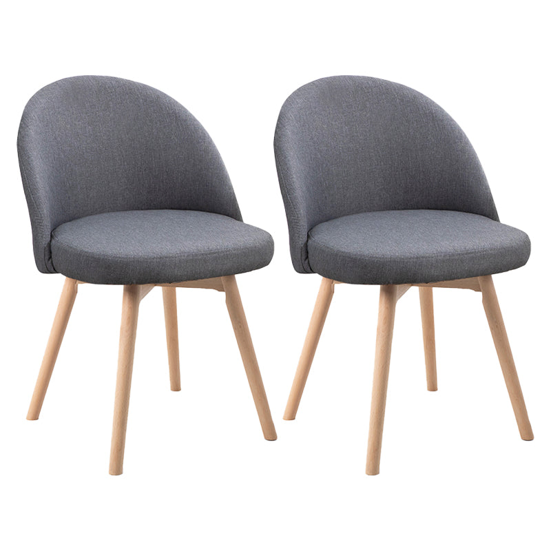 Scandinavian Home Side Chair Parsons Back Wood Upholstered Dining Room Chair Grey Fabric 2 Piece Set Clearhalo ' kitchen&dining_furn' 'Dining Chairs' 'Dining Tables & Seating' 'dining_chair' 'furn' 'furn_dining_chair' 'Furniture' 'furniture_dining_chair' 'Kitchen & Dining Furniture' 'kitchen' 3575437