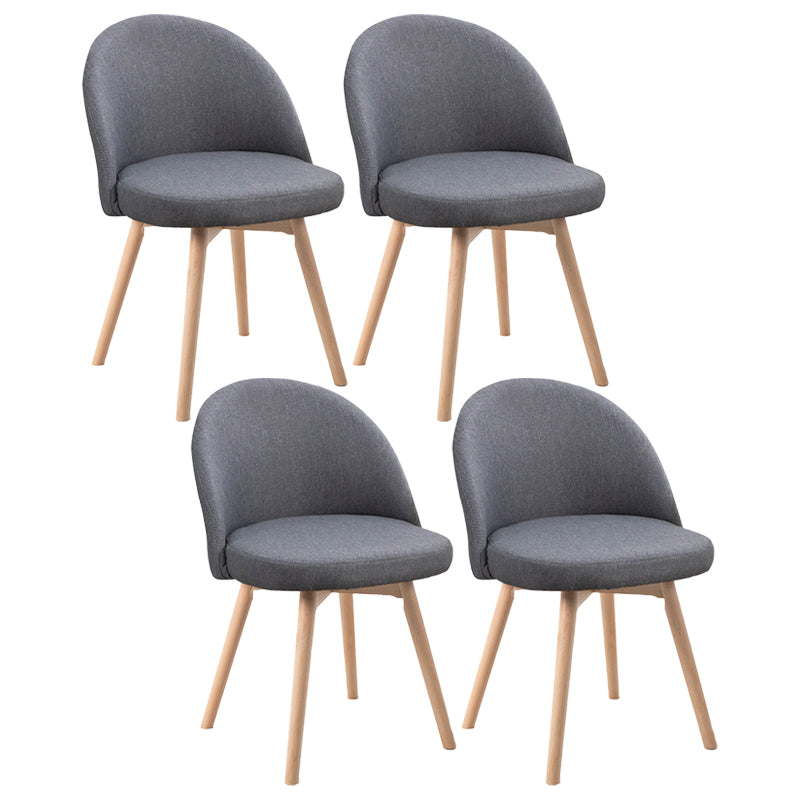 Scandinavian Home Side Chair Parsons Back Wood Upholstered Dining Room Chair Grey Fabric 4 Piece Set Clearhalo ' kitchen&dining_furn' 'Dining Chairs' 'Dining Tables & Seating' 'dining_chair' 'furn' 'furn_dining_chair' 'Furniture' 'furniture_dining_chair' 'Kitchen & Dining Furniture' 'kitchen' 3575438