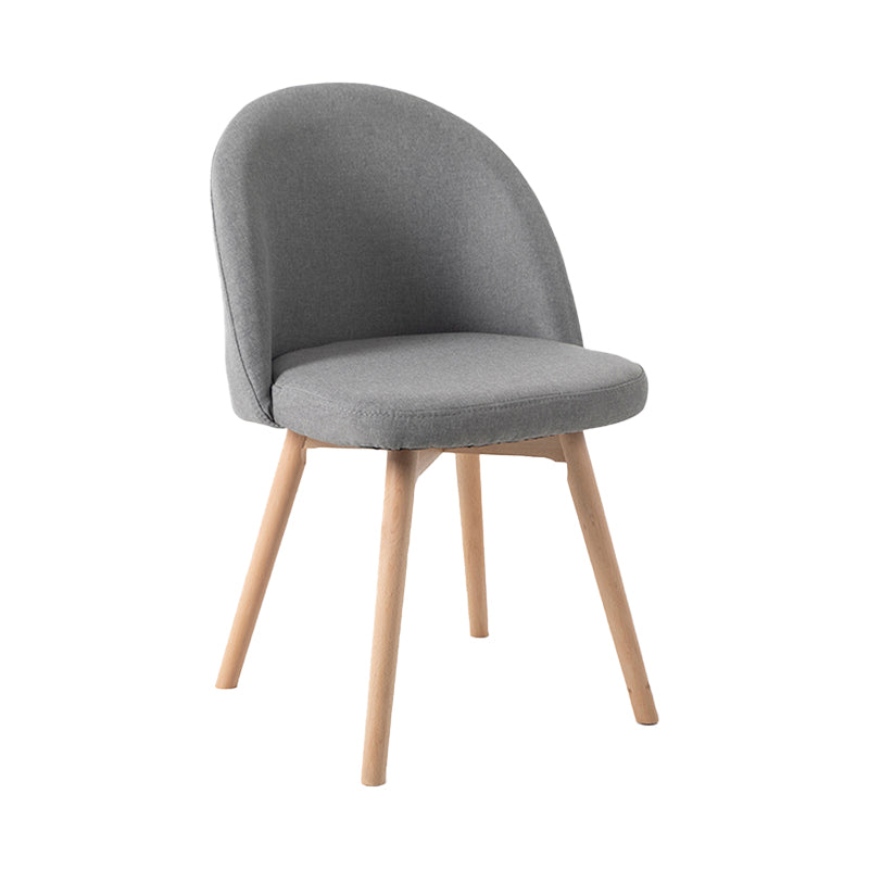 Scandinavian Home Side Chair Parsons Back Wood Upholstered Dining Room Chair Light Gray Fabric 1 Piece Clearhalo ' kitchen&dining_furn' 'Dining Chairs' 'Dining Tables & Seating' 'dining_chair' 'furn' 'furn_dining_chair' 'Furniture' 'furniture_dining_chair' 'Kitchen & Dining Furniture' 'kitchen' 3575447