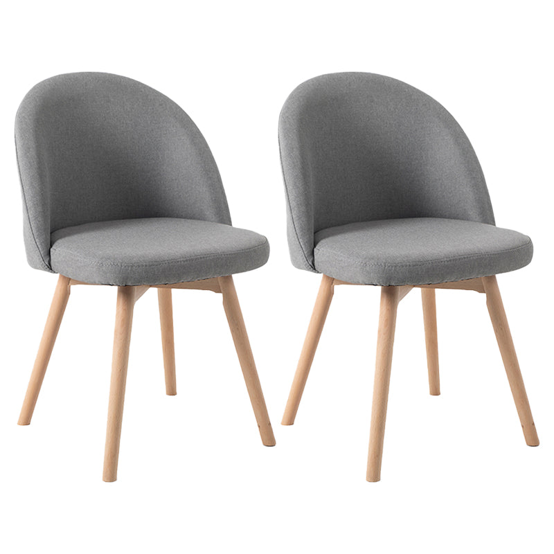Scandinavian Home Side Chair Parsons Back Wood Upholstered Dining Room Chair Light Gray Fabric 2 Piece Set Clearhalo ' kitchen&dining_furn' 'Dining Chairs' 'Dining Tables & Seating' 'dining_chair' 'furn' 'furn_dining_chair' 'Furniture' 'furniture_dining_chair' 'Kitchen & Dining Furniture' 'kitchen' 3575449