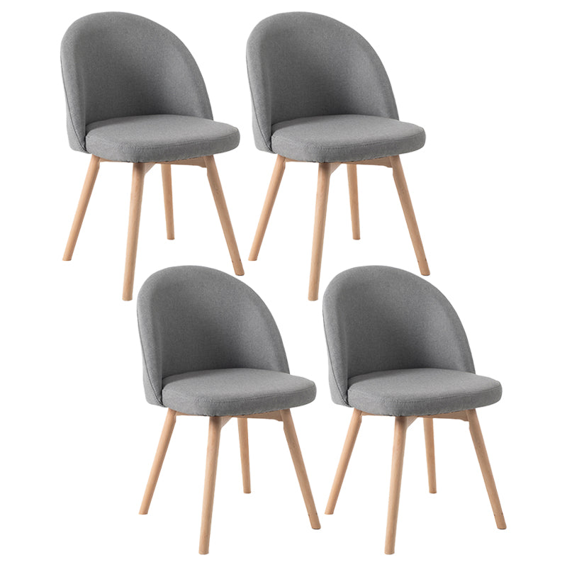 Scandinavian Home Side Chair Parsons Back Wood Upholstered Dining Room Chair Light Gray Fabric 4 Piece Set Clearhalo ' kitchen&dining_furn' 'Dining Chairs' 'Dining Tables & Seating' 'dining_chair' 'furn' 'furn_dining_chair' 'Furniture' 'furniture_dining_chair' 'Kitchen & Dining Furniture' 'kitchen' 3575450