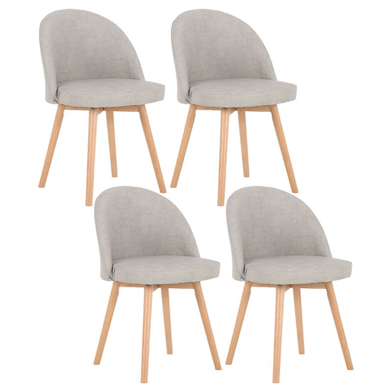Scandinavian Home Side Chair Parsons Back Wood Upholstered Dining Room Chair Light Gray Leather 4 Piece Set Clearhalo ' kitchen&dining_furn' 'Dining Chairs' 'Dining Tables & Seating' 'dining_chair' 'furn' 'furn_dining_chair' 'Furniture' 'furniture_dining_chair' 'Kitchen & Dining Furniture' 'kitchen' 3575457