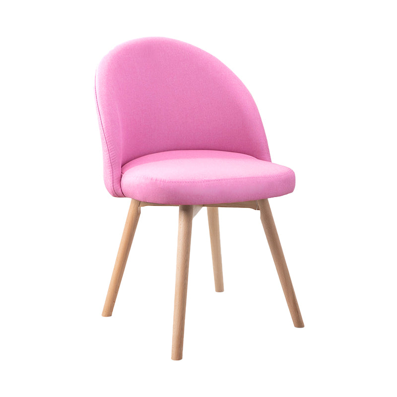 Scandinavian Home Side Chair Parsons Back Wood Upholstered Dining Room Chair Pink Fabric 1 Piece Clearhalo ' kitchen&dining_furn' 'Dining Chairs' 'Dining Tables & Seating' 'dining_chair' 'furn' 'furn_dining_chair' 'Furniture' 'furniture_dining_chair' 'Kitchen & Dining Furniture' 'kitchen' 3575459