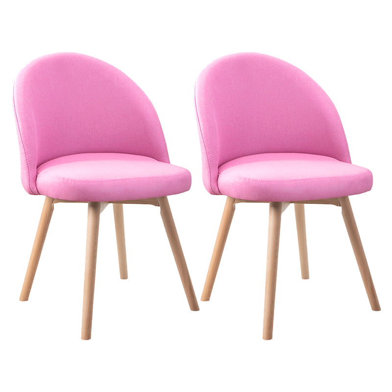 Scandinavian Home Side Chair Parsons Back Wood Upholstered Dining Room Chair Pink Fabric 2 Piece Set Clearhalo ' kitchen&dining_furn' 'Dining Chairs' 'Dining Tables & Seating' 'dining_chair' 'furn' 'furn_dining_chair' 'Furniture' 'furniture_dining_chair' 'Kitchen & Dining Furniture' 'kitchen' 3575460