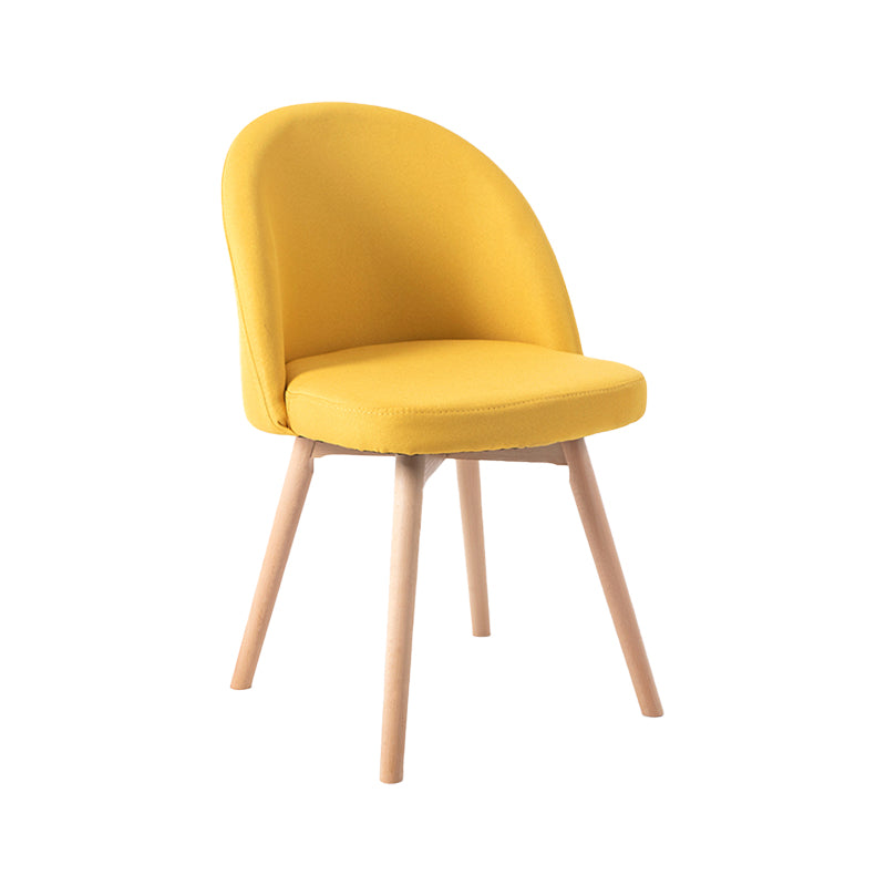 Scandinavian Home Side Chair Parsons Back Wood Upholstered Dining Room Chair Yellow Fabric 1 Piece Clearhalo ' kitchen&dining_furn' 'Dining Chairs' 'Dining Tables & Seating' 'dining_chair' 'furn' 'furn_dining_chair' 'Furniture' 'furniture_dining_chair' 'Kitchen & Dining Furniture' 'kitchen' 3575462