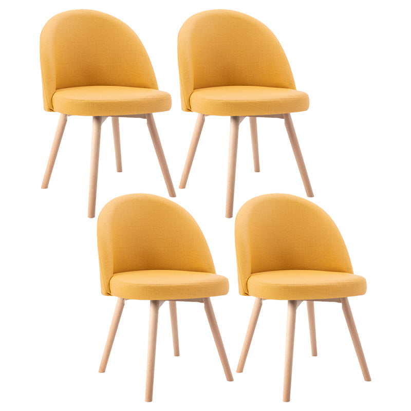 Scandinavian Home Side Chair Parsons Back Wood Upholstered Dining Room Chair Yellow Leather 4 Piece Set Clearhalo ' kitchen&dining_furn' 'Dining Chairs' 'Dining Tables & Seating' 'dining_chair' 'furn' 'furn_dining_chair' 'Furniture' 'furniture_dining_chair' 'Kitchen & Dining Furniture' 'kitchen' 3575467