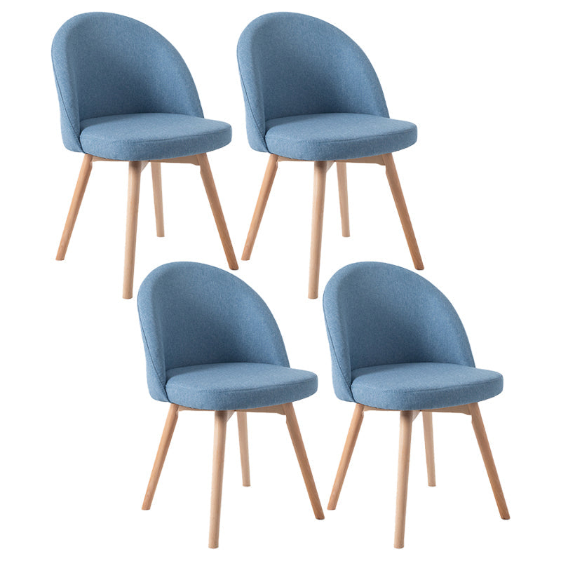 Scandinavian Home Side Chair Parsons Back Wood Upholstered Dining Room Chair Blue Fabric 4 Piece Set Clearhalo ' kitchen&dining_furn' 'Dining Chairs' 'Dining Tables & Seating' 'dining_chair' 'furn' 'furn_dining_chair' 'Furniture' 'furniture_dining_chair' 'Kitchen & Dining Furniture' 'kitchen' 3575470