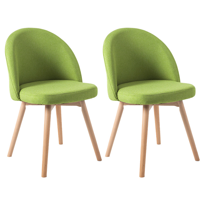 Scandinavian Home Side Chair Parsons Back Wood Upholstered Dining Room Chair Green Fabric 2 Piece Set Clearhalo ' kitchen&dining_furn' 'Dining Chairs' 'Dining Tables & Seating' 'dining_chair' 'furn' 'furn_dining_chair' 'Furniture' 'furniture_dining_chair' 'Kitchen & Dining Furniture' 'kitchen' 3575474