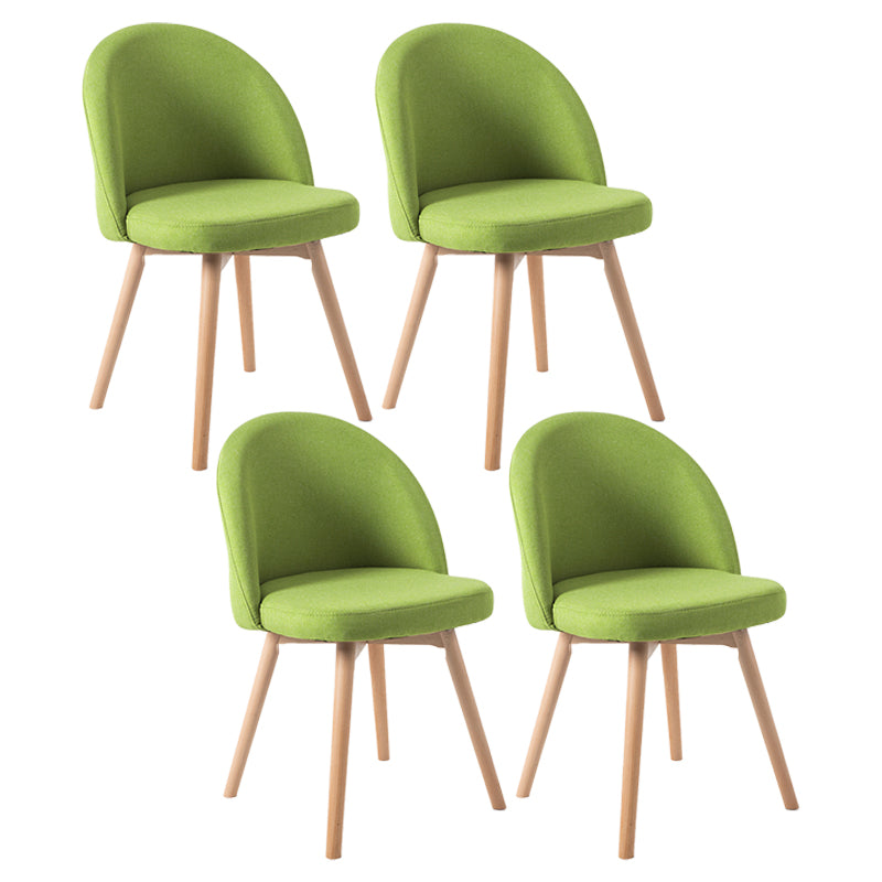 Scandinavian Home Side Chair Parsons Back Wood Upholstered Dining Room Chair Green Fabric 4 Piece Set Clearhalo ' kitchen&dining_furn' 'Dining Chairs' 'Dining Tables & Seating' 'dining_chair' 'furn' 'furn_dining_chair' 'Furniture' 'furniture_dining_chair' 'Kitchen & Dining Furniture' 'kitchen' 3575475