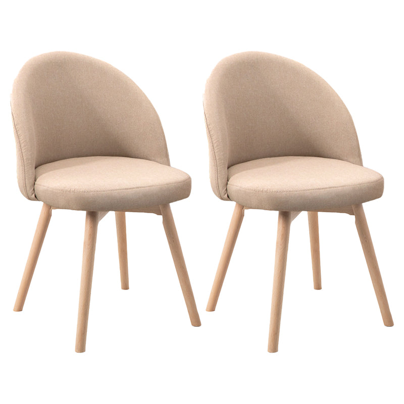 Scandinavian Home Side Chair Parsons Back Wood Upholstered Dining Room Chair Khaki Fabric 2 Piece Set Clearhalo ' kitchen&dining_furn' 'Dining Chairs' 'Dining Tables & Seating' 'dining_chair' 'furn' 'furn_dining_chair' 'Furniture' 'furniture_dining_chair' 'Kitchen & Dining Furniture' 'kitchen' 3575480