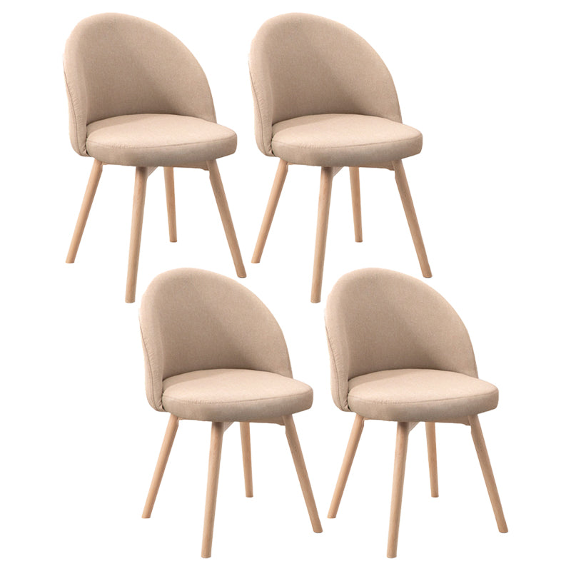 Scandinavian Home Side Chair Parsons Back Wood Upholstered Dining Room Chair Khaki Fabric 4 Piece Set Clearhalo ' kitchen&dining_furn' 'Dining Chairs' 'Dining Tables & Seating' 'dining_chair' 'furn' 'furn_dining_chair' 'Furniture' 'furniture_dining_chair' 'Kitchen & Dining Furniture' 'kitchen' 3575481