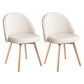 Scandinavian Home Side Chair Parsons Back Wood Upholstered Dining Room Chair Off-White Fabric 2 Piece Set Clearhalo ' kitchen&dining_furn' 'Dining Chairs' 'Dining Tables & Seating' 'dining_chair' 'furn' 'furn_dining_chair' 'Furniture' 'furniture_dining_chair' 'Kitchen & Dining Furniture' 'kitchen' 3575495