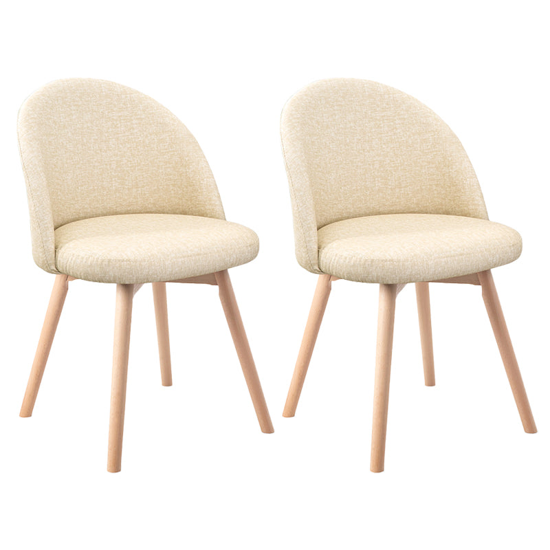 Scandinavian Home Side Chair Parsons Back Wood Upholstered Dining Room Chair Off-White Leather 2 Piece Set Clearhalo ' kitchen&dining_furn' 'Dining Chairs' 'Dining Tables & Seating' 'dining_chair' 'furn' 'furn_dining_chair' 'Furniture' 'furniture_dining_chair' 'Kitchen & Dining Furniture' 'kitchen' 3575498