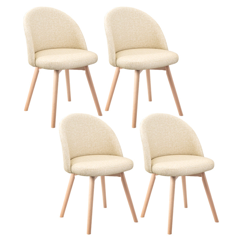 Scandinavian Home Side Chair Parsons Back Wood Upholstered Dining Room Chair Off-White Leather 4 Piece Set Clearhalo ' kitchen&dining_furn' 'Dining Chairs' 'Dining Tables & Seating' 'dining_chair' 'furn' 'furn_dining_chair' 'Furniture' 'furniture_dining_chair' 'Kitchen & Dining Furniture' 'kitchen' 3575499