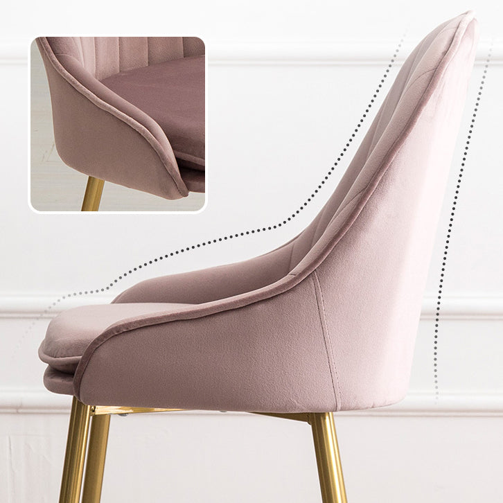 Dining Room Side Chair Glam Style Parsons Armless Chair with Golden Legs Clearhalo ' kitchen&dining_furn' 'Dining Chairs' 'Dining Tables & Seating' 'dining_chair' 'furn' 'furn_dining_chair' 'Furniture' 'furniture_dining_chair' 'Kitchen & Dining Furniture' 'kitchen' 3575511