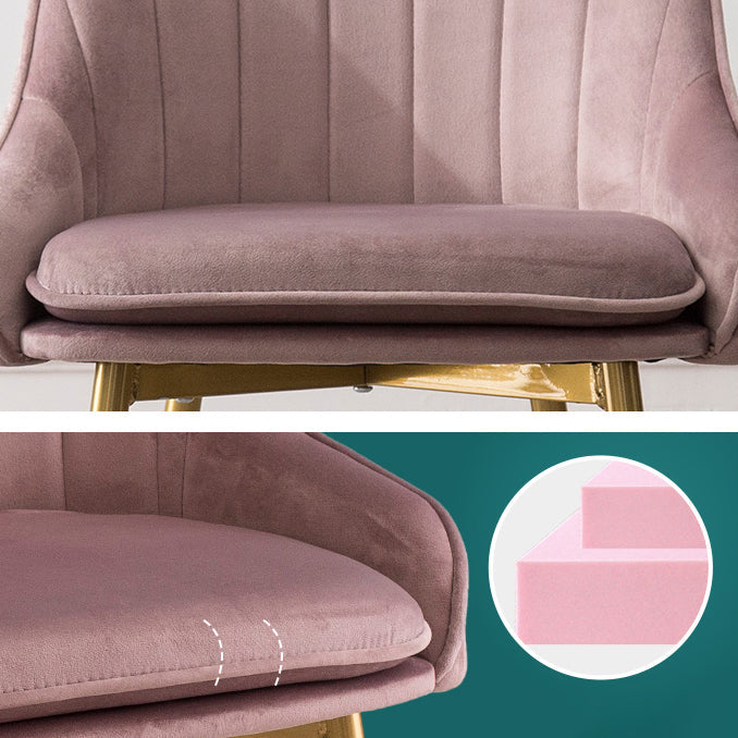 Dining Room Side Chair Glam Style Parsons Armless Chair with Golden Legs Clearhalo ' kitchen&dining_furn' 'Dining Chairs' 'Dining Tables & Seating' 'dining_chair' 'furn' 'furn_dining_chair' 'Furniture' 'furniture_dining_chair' 'Kitchen & Dining Furniture' 'kitchen' 3575513