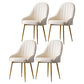 Dining Room Side Chair Glam Style Parsons Armless Chair with Golden Legs White 4 Piece Set Clearhalo ' kitchen&dining_furn' 'Dining Chairs' 'Dining Tables & Seating' 'dining_chair' 'furn' 'furn_dining_chair' 'Furniture' 'furniture_dining_chair' 'Kitchen & Dining Furniture' 'kitchen' 3575515