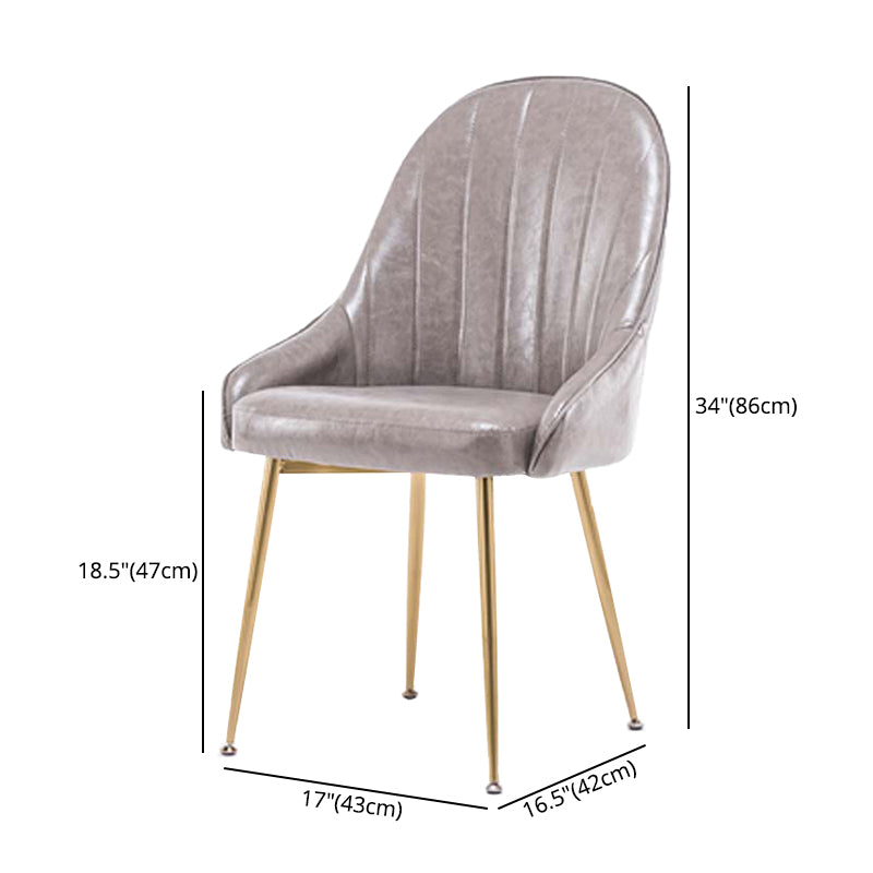 Dining Room Side Chair Glam Style Parsons Armless Chair with Golden Legs Clearhalo ' kitchen&dining_furn' 'Dining Chairs' 'Dining Tables & Seating' 'dining_chair' 'furn' 'furn_dining_chair' 'Furniture' 'furniture_dining_chair' 'Kitchen & Dining Furniture' 'kitchen' 3575519