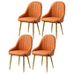 Dining Room Side Chair Glam Style Parsons Armless Chair with Golden Legs Orange 4 Piece Set Clearhalo ' kitchen&dining_furn' 'Dining Chairs' 'Dining Tables & Seating' 'dining_chair' 'furn' 'furn_dining_chair' 'Furniture' 'furniture_dining_chair' 'Kitchen & Dining Furniture' 'kitchen' 3575526