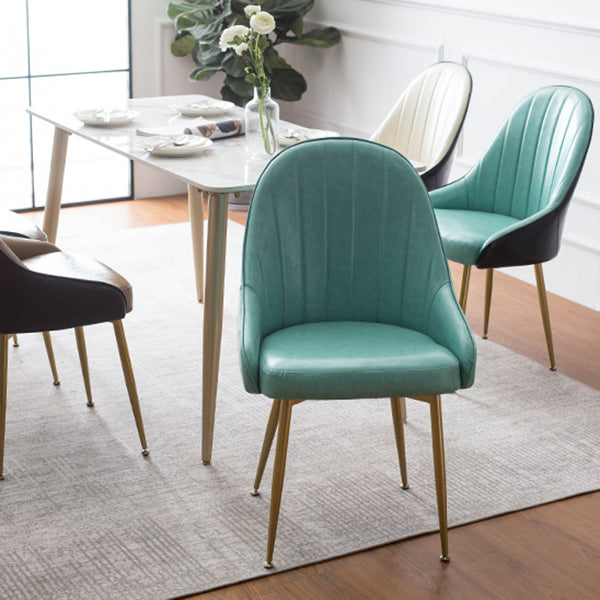 Dining Room Side Chair Glam Style Parsons Armless Chair with Golden Legs Clearhalo ' kitchen&dining_furn' 'Dining Chairs' 'Dining Tables & Seating' 'dining_chair' 'furn' 'furn_dining_chair' 'Furniture' 'furniture_dining_chair' 'Kitchen & Dining Furniture' 'kitchen' 3575528