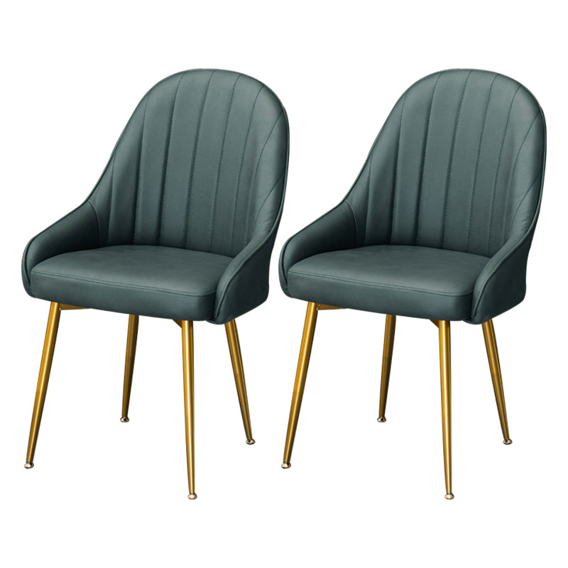 Dining Room Side Chair Glam Style Parsons Armless Chair with Golden Legs Green 2 Piece Set Clearhalo ' kitchen&dining_furn' 'Dining Chairs' 'Dining Tables & Seating' 'dining_chair' 'furn' 'furn_dining_chair' 'Furniture' 'furniture_dining_chair' 'Kitchen & Dining Furniture' 'kitchen' 3575530