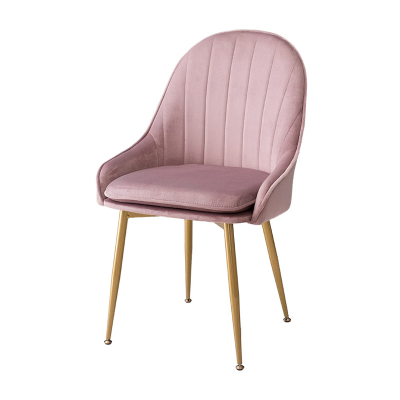 Dining Room Side Chair Glam Style Parsons Armless Chair with Golden Legs Cameo Brown 1 Piece Clearhalo ' kitchen&dining_furn' 'Dining Chairs' 'Dining Tables & Seating' 'dining_chair' 'furn' 'furn_dining_chair' 'Furniture' 'furniture_dining_chair' 'Kitchen & Dining Furniture' 'kitchen' 3575535