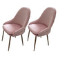 Dining Room Side Chair Glam Style Parsons Armless Chair with Golden Legs Nude Pink 2 Piece Set Clearhalo ' kitchen&dining_furn' 'Dining Chairs' 'Dining Tables & Seating' 'dining_chair' 'furn' 'furn_dining_chair' 'Furniture' 'furniture_dining_chair' 'Kitchen & Dining Furniture' 'kitchen' 3575539