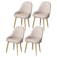 Dining Room Side Chair Glam Style Parsons Armless Chair with Golden Legs Off-White 4 Piece Set Clearhalo ' kitchen&dining_furn' 'Dining Chairs' 'Dining Tables & Seating' 'dining_chair' 'furn' 'furn_dining_chair' 'Furniture' 'furniture_dining_chair' 'Kitchen & Dining Furniture' 'kitchen' 3575552