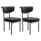 Glam Style Upholstered Side Chair Matte Finish Open Back Dining Chair for Home Use Black 2 Piece Set Clearhalo ' kitchen&dining_furn' 'Dining Chairs' 'Dining Tables & Seating' 'dining_chair' 'furn' 'furn_dining_chair' 'Furniture' 'furniture_dining_chair' 'Kitchen & Dining Furniture' 'kitchen' 3575554