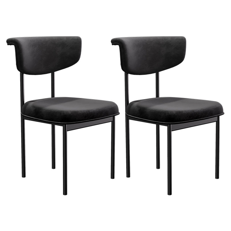 Glam Style Upholstered Side Chair Matte Finish Open Back Dining Chair for Home Use Black 2 Piece Set Clearhalo ' kitchen&dining_furn' 'Dining Chairs' 'Dining Tables & Seating' 'dining_chair' 'furn' 'furn_dining_chair' 'Furniture' 'furniture_dining_chair' 'Kitchen & Dining Furniture' 'kitchen' 3575554