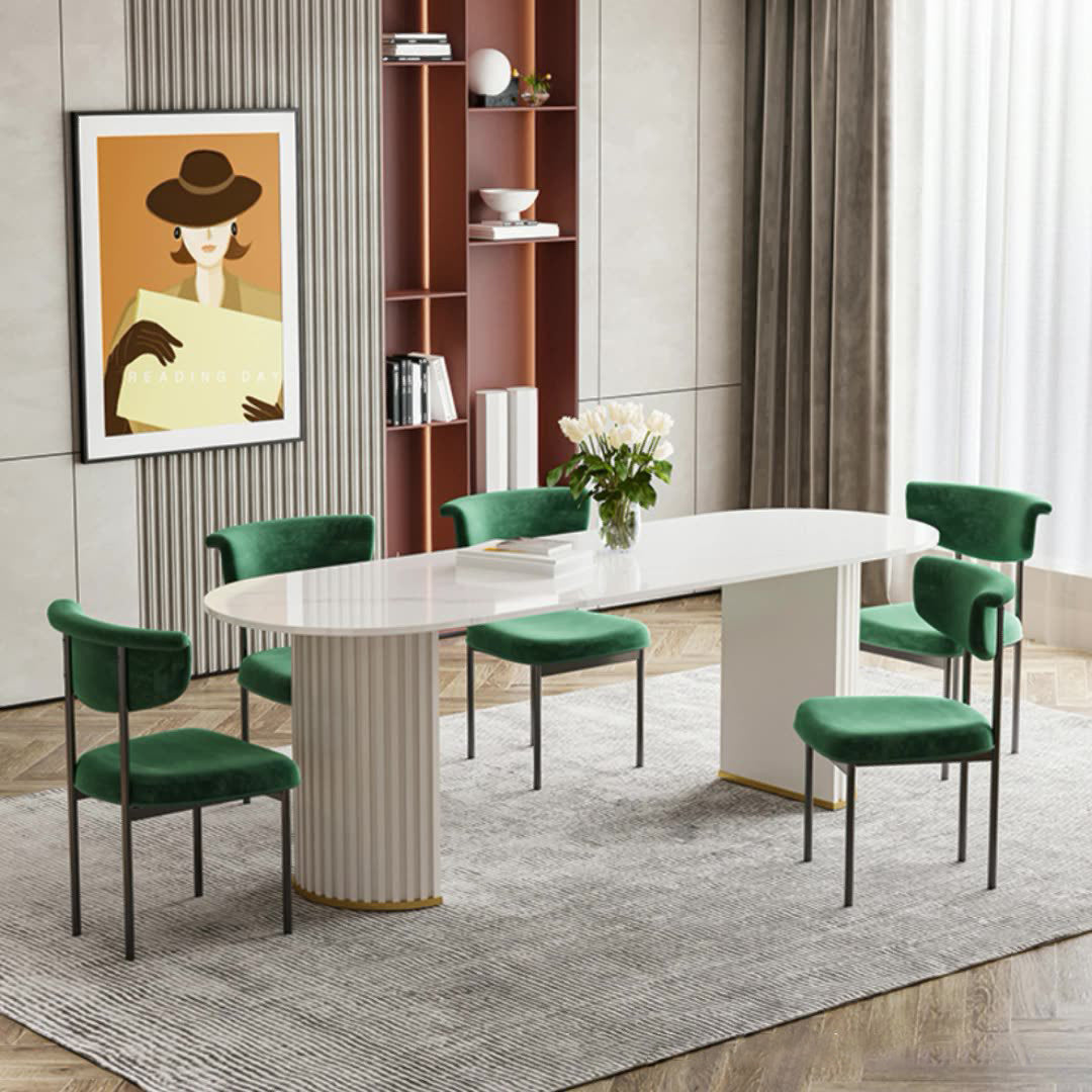 Glam Style Upholstered Side Chair Matte Finish Open Back Dining Chair for Home Use Clearhalo ' kitchen&dining_furn' 'Dining Chairs' 'Dining Tables & Seating' 'dining_chair' 'furn' 'furn_dining_chair' 'Furniture' 'furniture_dining_chair' 'Kitchen & Dining Furniture' 'kitchen' 3575560