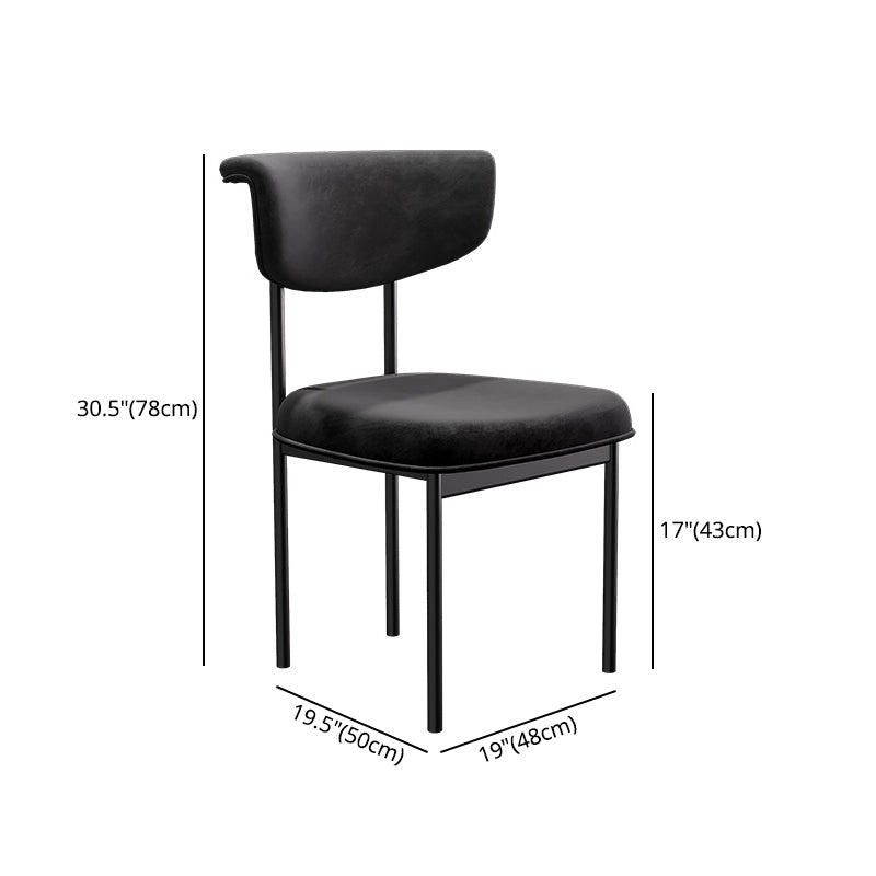 Glam Style Upholstered Side Chair Matte Finish Open Back Dining Chair for Home Use Clearhalo ' kitchen&dining_furn' 'Dining Chairs' 'Dining Tables & Seating' 'dining_chair' 'furn' 'furn_dining_chair' 'Furniture' 'furniture_dining_chair' 'Kitchen & Dining Furniture' 'kitchen' 3575563