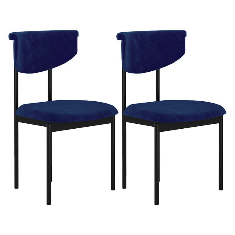 Glam Style Upholstered Side Chair Matte Finish Open Back Dining Chair for Home Use Blue 2 Piece Set Clearhalo ' kitchen&dining_furn' 'Dining Chairs' 'Dining Tables & Seating' 'dining_chair' 'furn' 'furn_dining_chair' 'Furniture' 'furniture_dining_chair' 'Kitchen & Dining Furniture' 'kitchen' 3575566