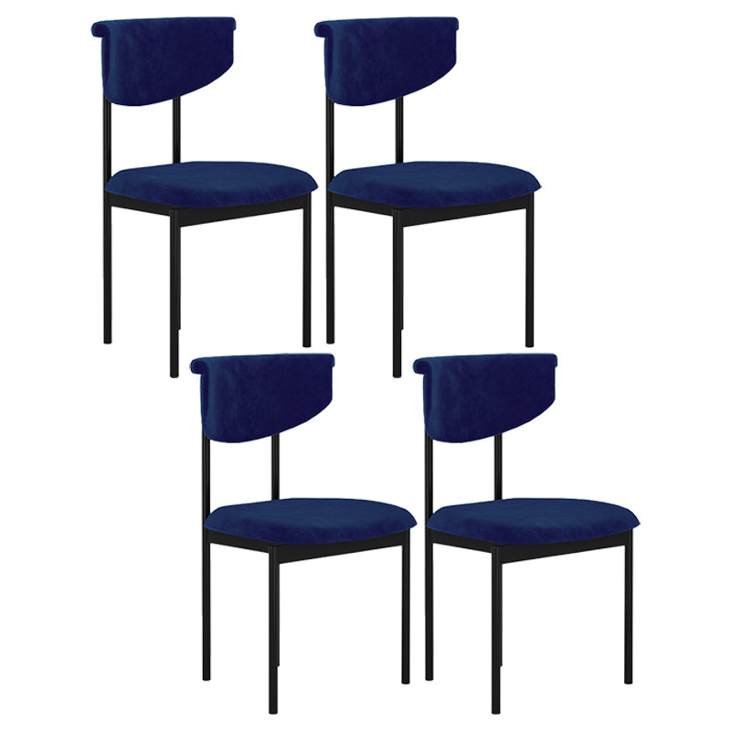 Glam Style Upholstered Side Chair Matte Finish Open Back Dining Chair for Home Use Blue 4 Piece Set Clearhalo ' kitchen&dining_furn' 'Dining Chairs' 'Dining Tables & Seating' 'dining_chair' 'furn' 'furn_dining_chair' 'Furniture' 'furniture_dining_chair' 'Kitchen & Dining Furniture' 'kitchen' 3575568