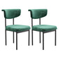 Glam Style Upholstered Side Chair Matte Finish Open Back Dining Chair for Home Use Green 2 Piece Set Clearhalo ' kitchen&dining_furn' 'Dining Chairs' 'Dining Tables & Seating' 'dining_chair' 'furn' 'furn_dining_chair' 'Furniture' 'furniture_dining_chair' 'Kitchen & Dining Furniture' 'kitchen' 3575571