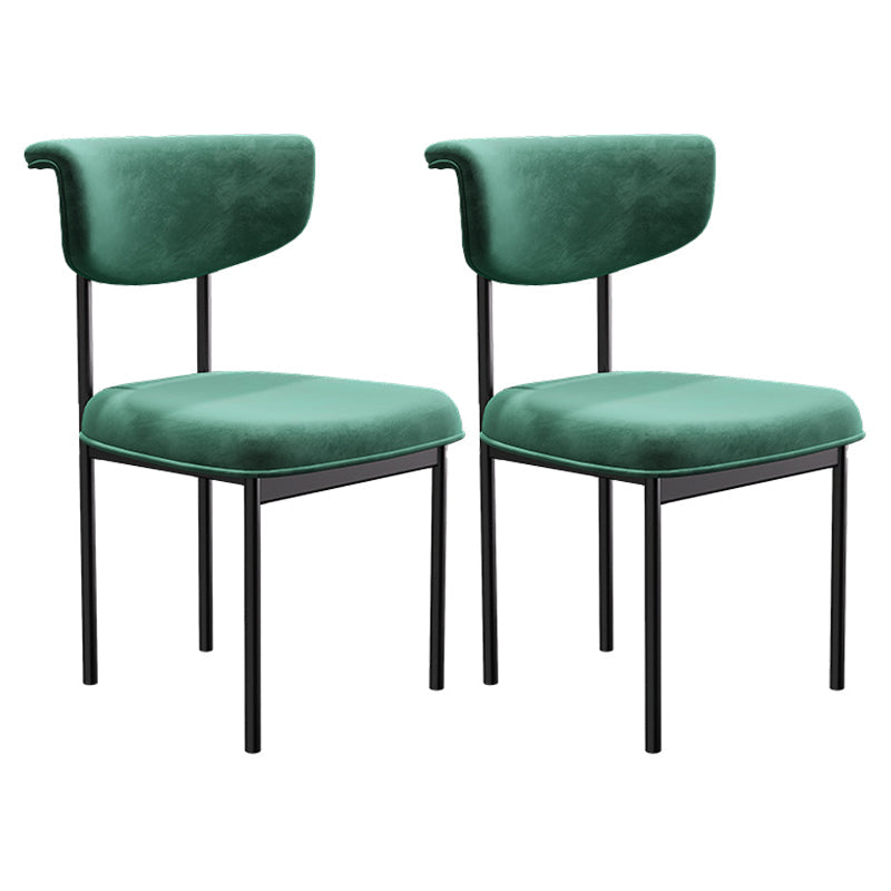 Glam Style Upholstered Side Chair Matte Finish Open Back Dining Chair for Home Use Green 2 Piece Set Clearhalo ' kitchen&dining_furn' 'Dining Chairs' 'Dining Tables & Seating' 'dining_chair' 'furn' 'furn_dining_chair' 'Furniture' 'furniture_dining_chair' 'Kitchen & Dining Furniture' 'kitchen' 3575571