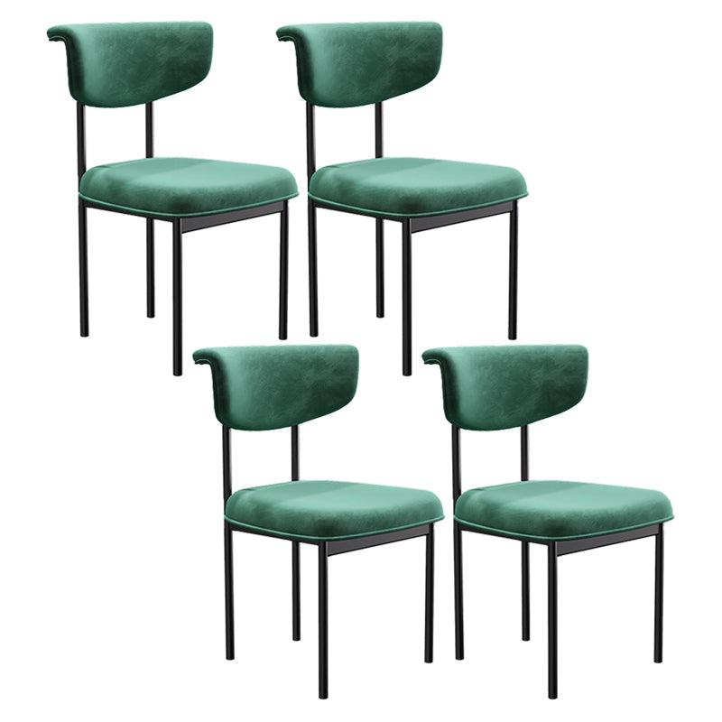 Glam Style Upholstered Side Chair Matte Finish Open Back Dining Chair for Home Use Green 4 Piece Set Clearhalo ' kitchen&dining_furn' 'Dining Chairs' 'Dining Tables & Seating' 'dining_chair' 'furn' 'furn_dining_chair' 'Furniture' 'furniture_dining_chair' 'Kitchen & Dining Furniture' 'kitchen' 3575572