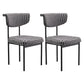 Glam Style Upholstered Side Chair Matte Finish Open Back Dining Chair for Home Use Black-White 2 Piece Set Clearhalo ' kitchen&dining_furn' 'Dining Chairs' 'Dining Tables & Seating' 'dining_chair' 'furn' 'furn_dining_chair' 'Furniture' 'furniture_dining_chair' 'Kitchen & Dining Furniture' 'kitchen' 3575574